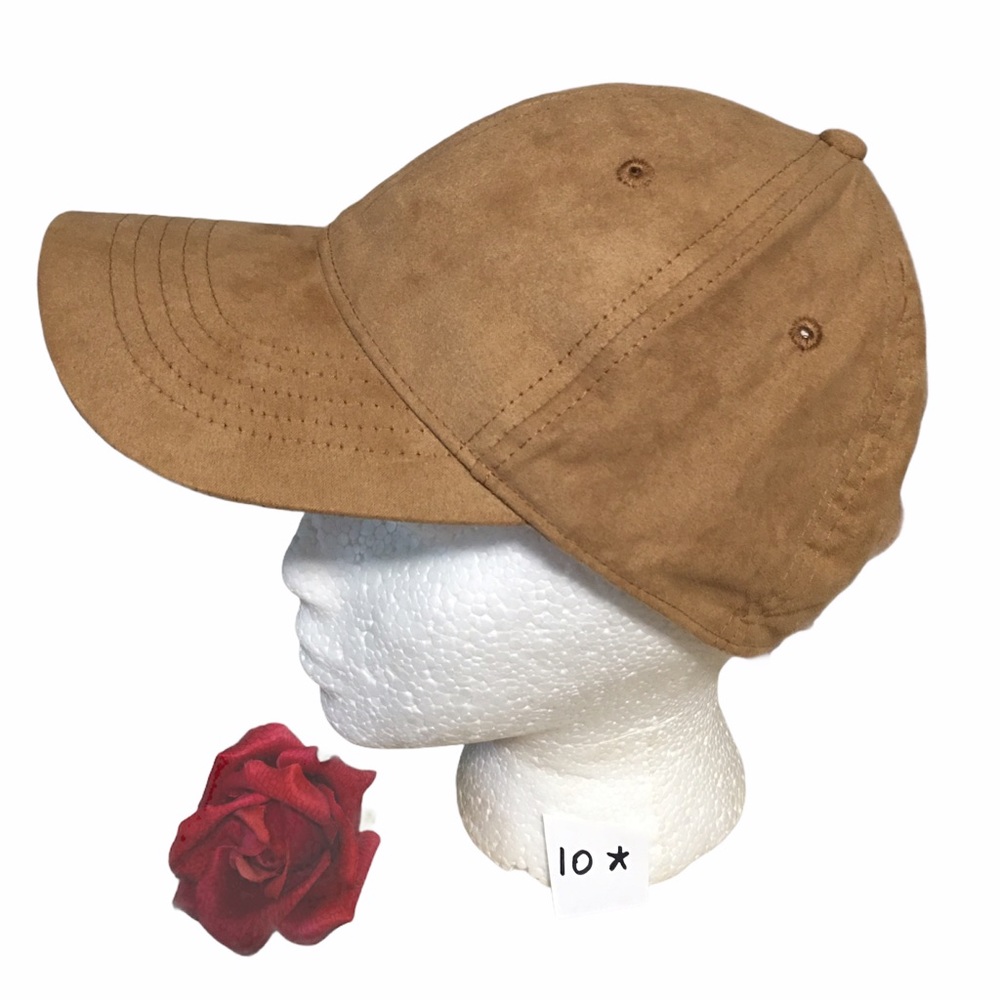 Tan Suede Trucker Hat Strapback Baseball cap NWOT